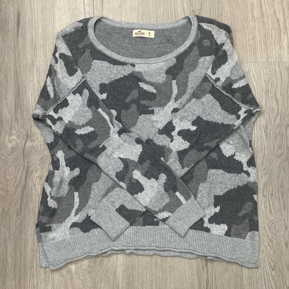 Hollister Camo Pullover Sweater.